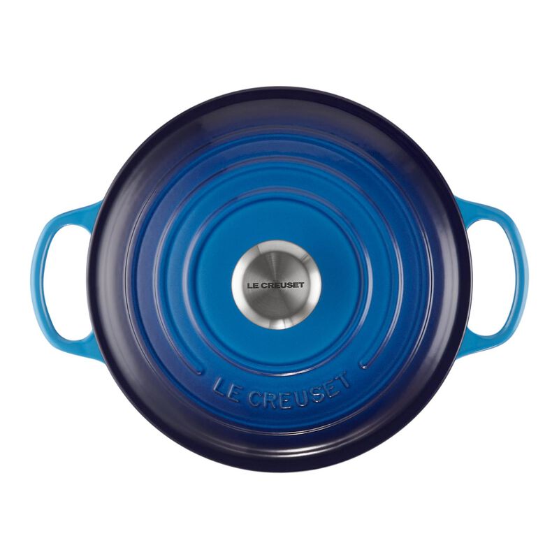 Le Creuset Cast Iron Round Casserole 24cm - Azure Blue image number 1